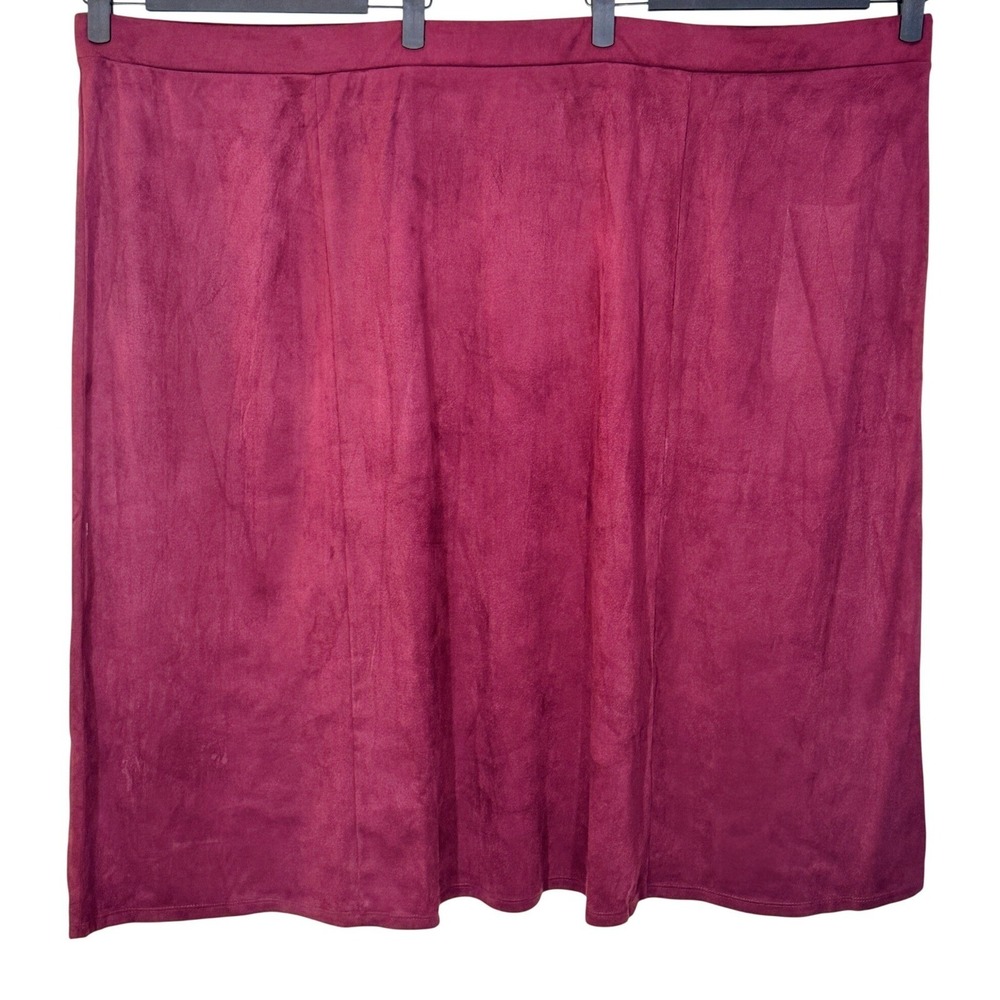 Susan Graver A-Line Skirt Women's 5X Burgundy Pull-On Knit NWOT Classic Workwear